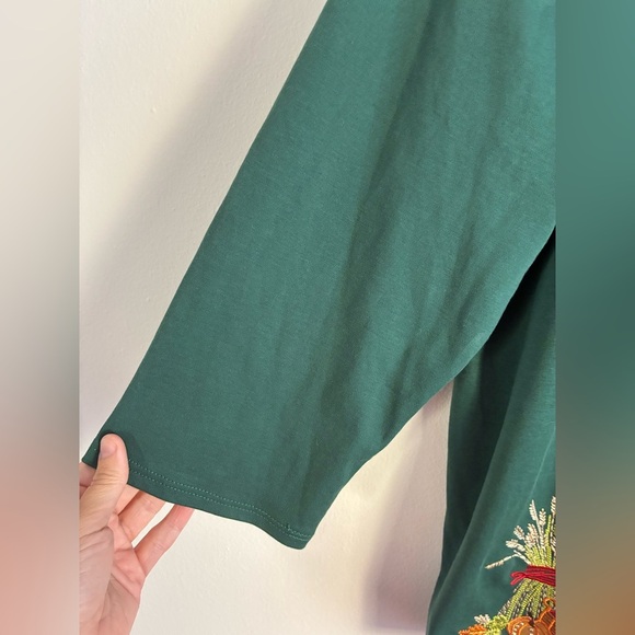 Alfred Dunner Top Garden Gate Cats Pumpkins Halloween Fall Petite Medium - Picture 7 of 10